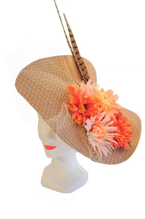 tocado flores naranja